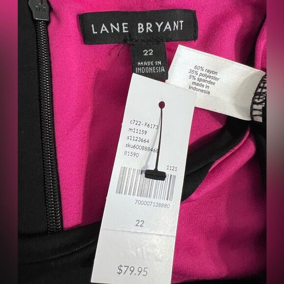 Lane Bryant dress plus size 22 pink‎ multicolor colorblock stretch bodycon - Picture 5 of 6